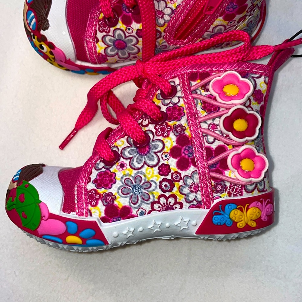 Chulis Babydoll Toddler Girls High Top Sneakers pink NEW So Adorable colorful